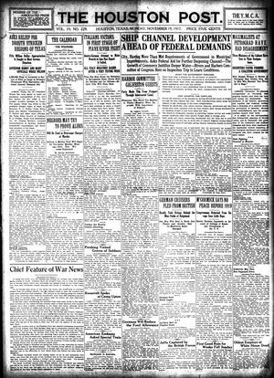 Primary view of object titled 'The Houston Post. (Houston, Tex.), Vol. 33, No. 229, Ed. 1 Monday, November 19, 1917'.