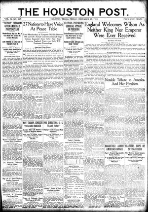 The Houston Post. (Houston, Tex.), Vol. 34, No. 267, Ed. 1 Friday, December 27, 1918