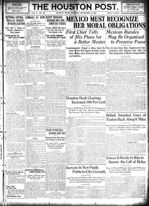 The Houston Post. (Houston, Tex.), Vol. 31, No. 165, Ed. 1 Saturday, September 16, 1916