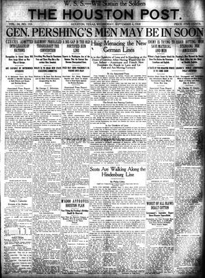 The Houston Post. (Houston, Tex.), Vol. 34, No. 153, Ed. 1 Wednesday, September 4, 1918