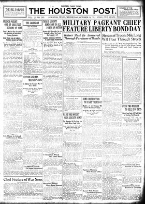The Houston Post. (Houston, Tex.), Vol. 33, No. 203, Ed. 1 Wednesday, October 24, 1917