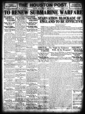 The Houston Post. (Houston, Tex.), Vol. 31, No. 303, Ed. 1 Thursday, February 1, 1917