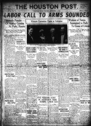 The Houston Post. (Houston, Tex.), Vol. 38, No. 154, Ed. 1 Tuesday, September 5, 1922