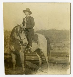 Primary view of object titled '[Elias Pruitt on Horseback]'.