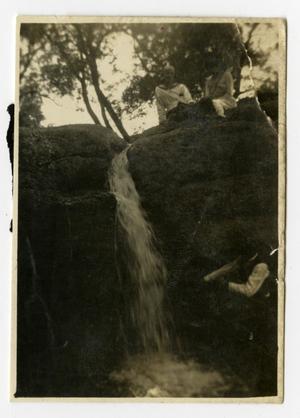 Primary view of object titled '[Three People at a Waterfall]'.