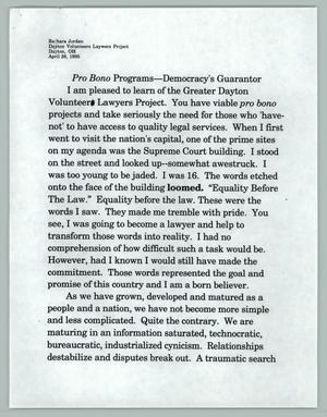 Primary view of object titled 'Pro Bono Programs - Democracy's Guarantor'.