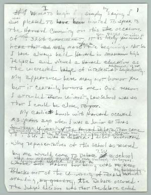Primary view of object titled '[Barbara Jordan's Harvard Commencement Address, June 16th, 1977]'.