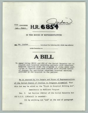 Primary view of object titled '95th Congress, First Called Session, House Resolution 6854'.