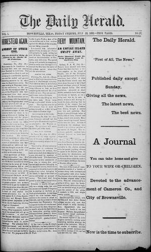 The Daily Herald (Brownsville, Tex.), Vol. 1, No. 17, Ed. 1, Friday, July 22, 1892