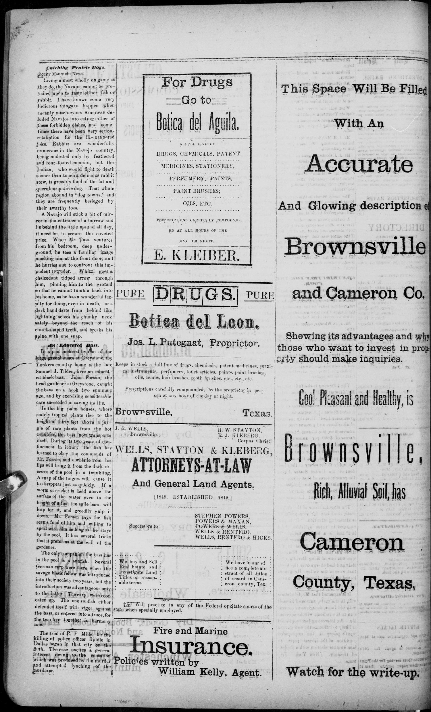 The Daily Herald (Brownsville, Tex.), Vol. 1, No. 21, Ed. 1, Wednesday, July 27, 1892
                                                
                                                    [Sequence #]: 4 of 4
                                                