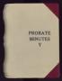 Thumbnail image of item number 1 in: 'Travis County Probate Records: Probate Minutes Y'.