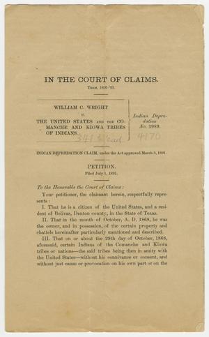 [Petition in the Court of Claims, William C. Wright]