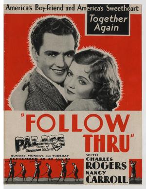 [Pamphlet for "Follow Thru" Motion Picture]