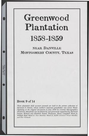 Primary view of object titled '[Greenwood Plantation Accounts: 1858-1859]'.