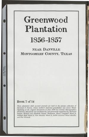 Primary view of object titled '[Greenwood Plantation Accounts: 1856-1857]'.