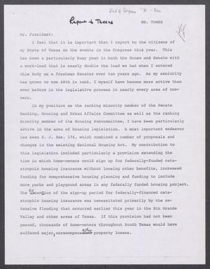 Primary view of object titled '[John Tower Report to Texans about End of Congress 1971?]'.