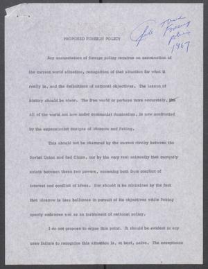 Primary view of object titled '[John Tower Speech on United States Foreign Policy, 1967?]'.