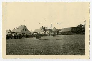 [Photograph of 494th Armored Field Artillery Battalion Award and Decoration Ceremony]