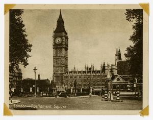 [Postcard of Parliament Square in London]