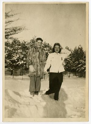 [Two Women in a Snowy Woodland]