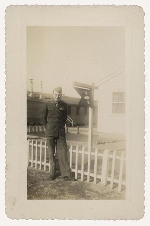 [Photograph of Clarence Whitefield at Camp Campbell]