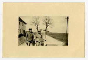 Primary view of object titled '[Photograph of Soldiers and Jeep]'.