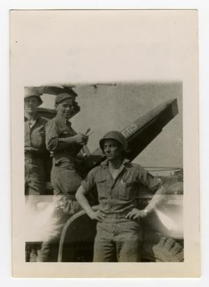 Primary view of object titled '[Photograph of Soldiers and Truck]'.