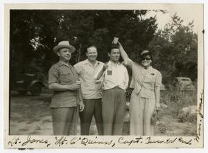 [Photograph of Officers and Woman in the Country]