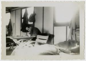 [Photograph of Soldier in Barracks]