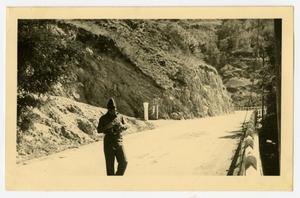 [Postcard of Drew G. Jones on Mountain Road]