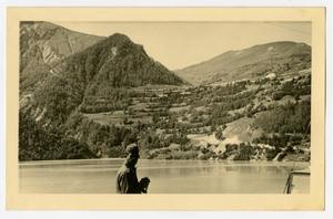 [Postcard of Drew G. Jones in the Alps]