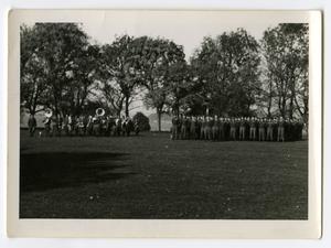 [Photograph of Soldiers and 12th Armored Division Band]