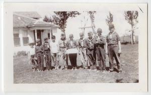 [Cub Scouts at Buster Schaer's Home]
