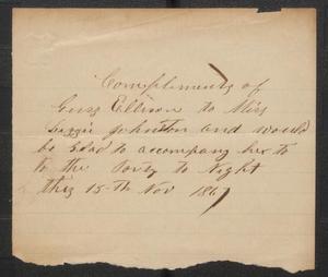 [Invitation from Gus Ellison to Lizzie Johnson dated November 15, 1861]