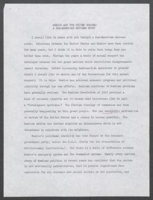 [John Tower Speeches about Mexican-U.S. relations, 196u]