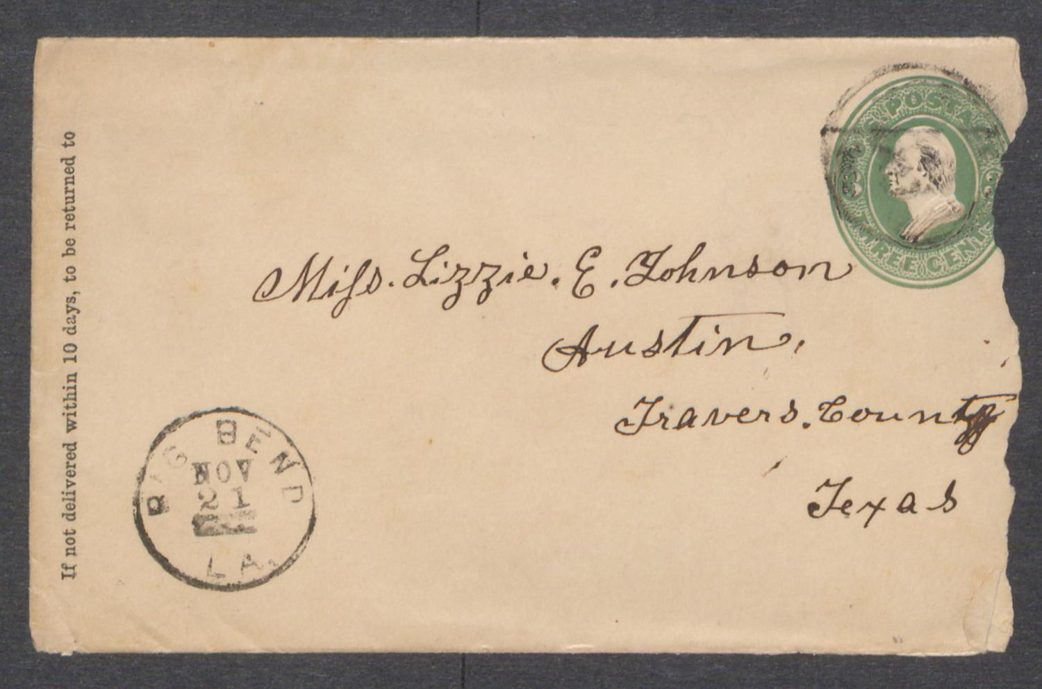 [Letter from T.W. Thomas to Lizzie Johnson, dated November 15, 1876]
                                                
                                                    [Sequence #]: 4 of 5
                                                