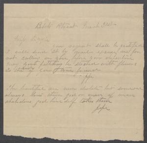 [Letter to Lizzie Johnson dated March 31st]