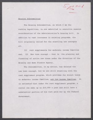 Primary view of object titled '[John Tower Speech about Legislation and Balance of Payment Deficit, n.d.]'.