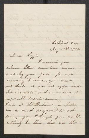 Primary view of object titled '[Letter from Fannie to Lizzie Johnson, dated August 25, 1868]'.