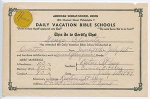 Primary view of object titled '[George Clountz Report Card, July 1, 1949]'.
