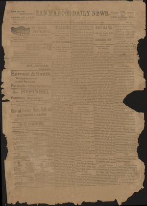 Primary view of object titled 'San Marcos Daily News. (San Marcos, Tex.), Vol. 1, No. 28, Ed. 1 Saturday, January 25, 1896'.