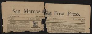 Primary view of object titled 'San Marcos Free Press. (San Marcos, Tex.), Vol. 16, No. 29, Ed. 1 Thursday, July 7, 1887'.