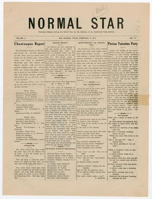 Primary view of object titled 'Normal Star (San Marcos, Tex.), Vol. 2, Ed. 1 Friday, February 9, 1912'.
