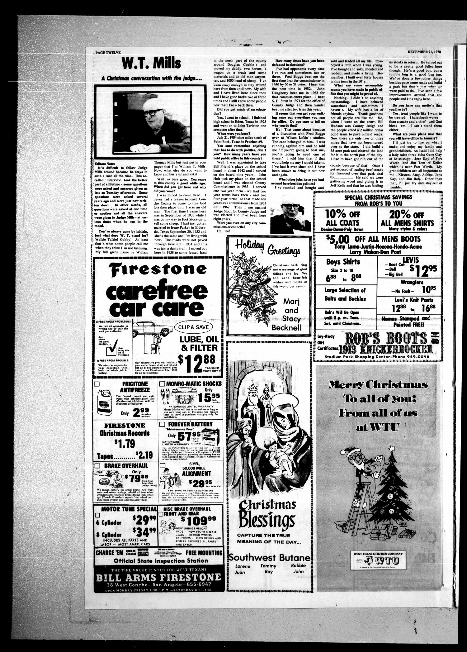 The Big Lake Wildcat (Big Lake, Tex.), Vol. 53, No. 51, Ed. 1 Thursday, December 21, 1978
                                                
                                                    [Sequence #]: 12 of 16
                                                