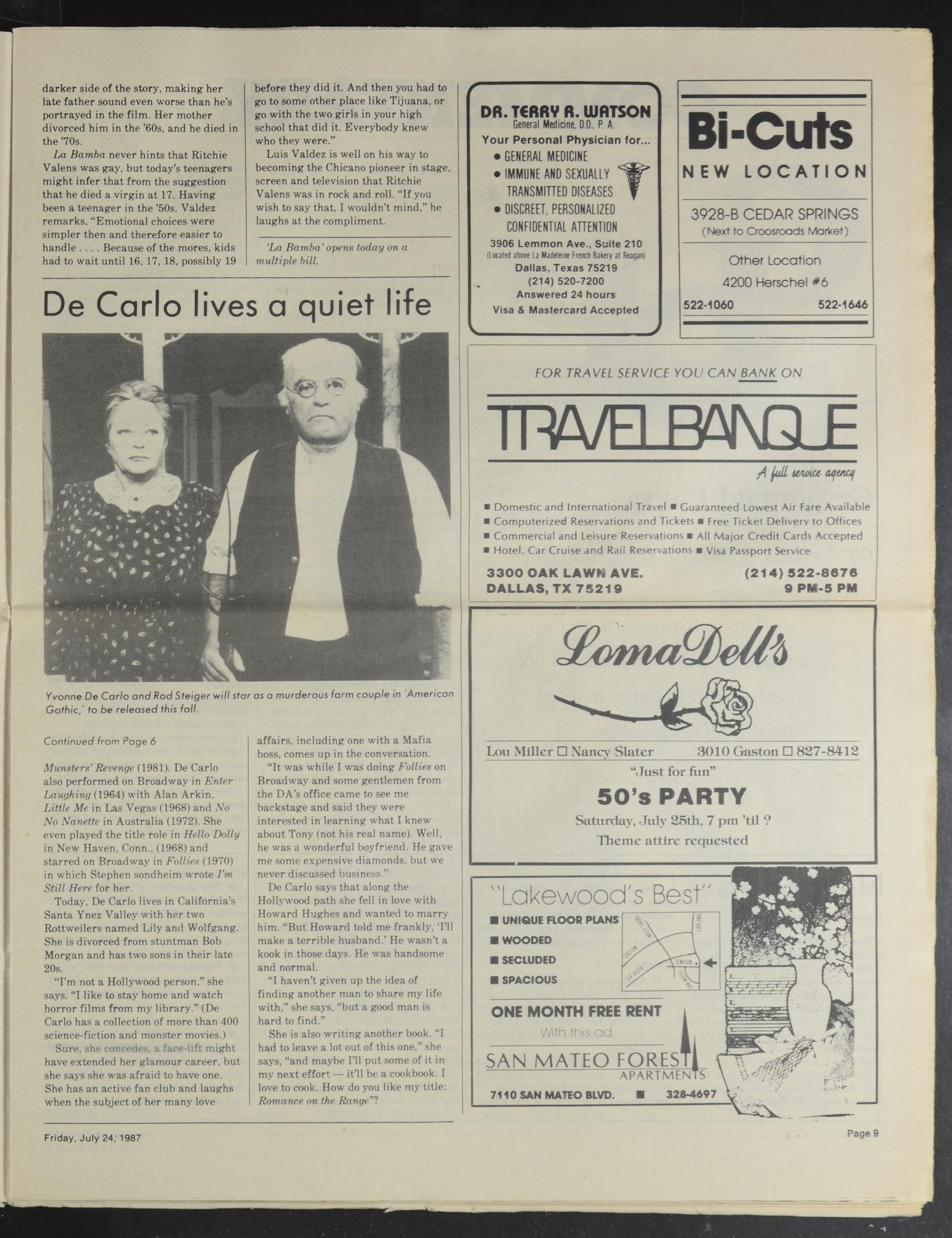 Dallas Voice (Dallas, Tex.), Vol. 4, No. 11, Ed. 1 Friday, July 24, 1987
                                                
                                                    [Sequence #]: 9 of 36
                                                