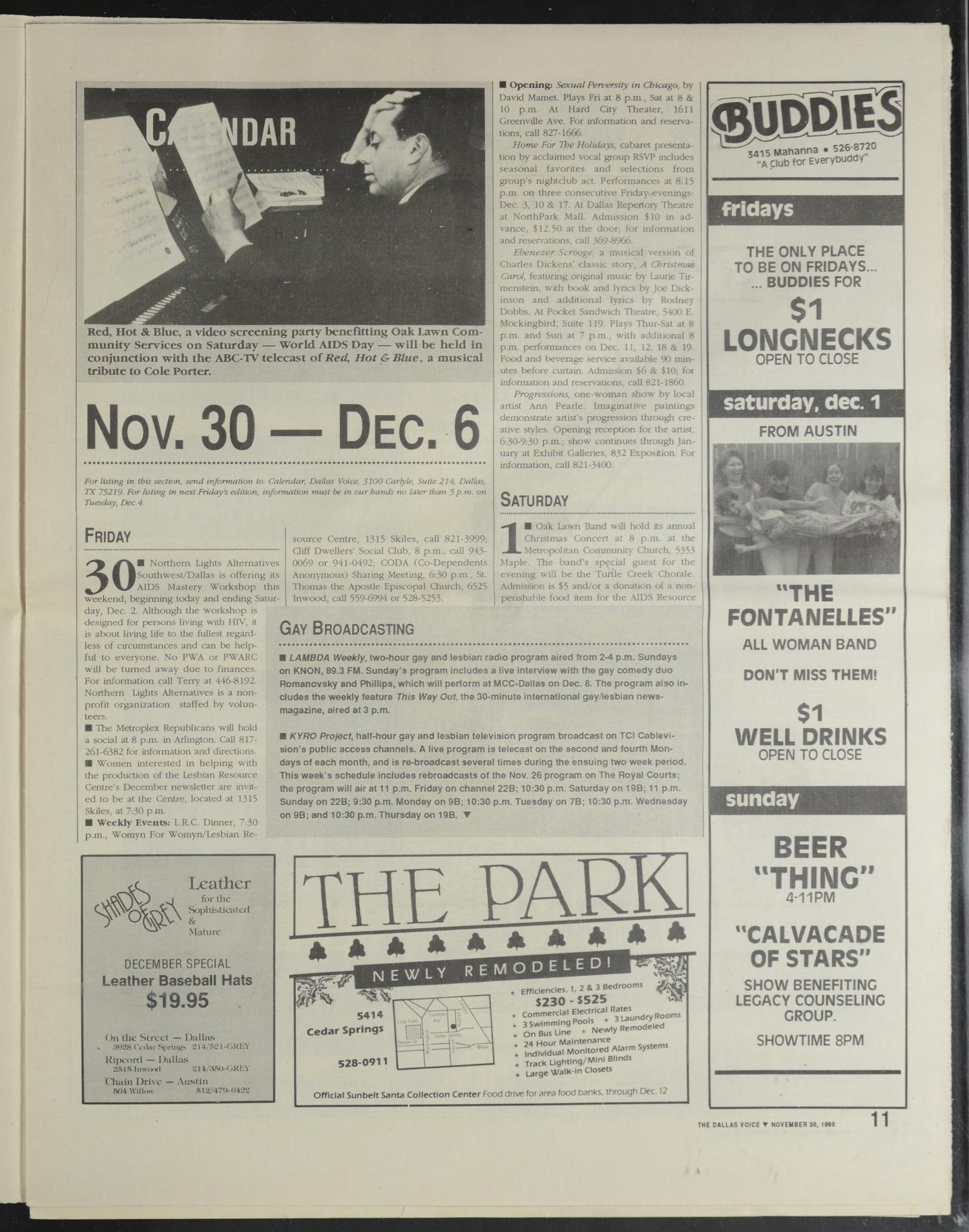 Dallas Voice (Dallas, Tex.), Vol. 7, No. 31, Ed. 1 Friday, November 30, 1990
                                                
                                                    [Sequence #]: 11 of 36
                                                