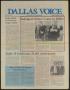 Primary view of Dallas Voice (Dallas, Tex.), Vol. 1, No. 16, Ed. 1 Friday, August 24, 1984