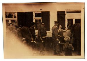[Photograph of Soldiers in Mess Line]