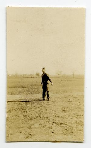 Primary view of object titled '[Photograph of Soldier in Field]'.