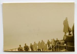 Primary view of object titled '[Photograph of a Soldier on Ship's Deck]'.